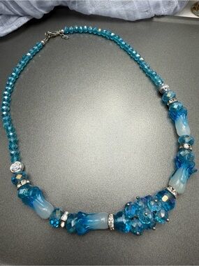 Beautiful art Glass beaded Necklace #34un